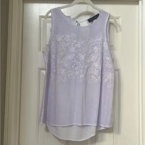 Blue Rain Francesca’s Collections Floral Linen Sleeveless top